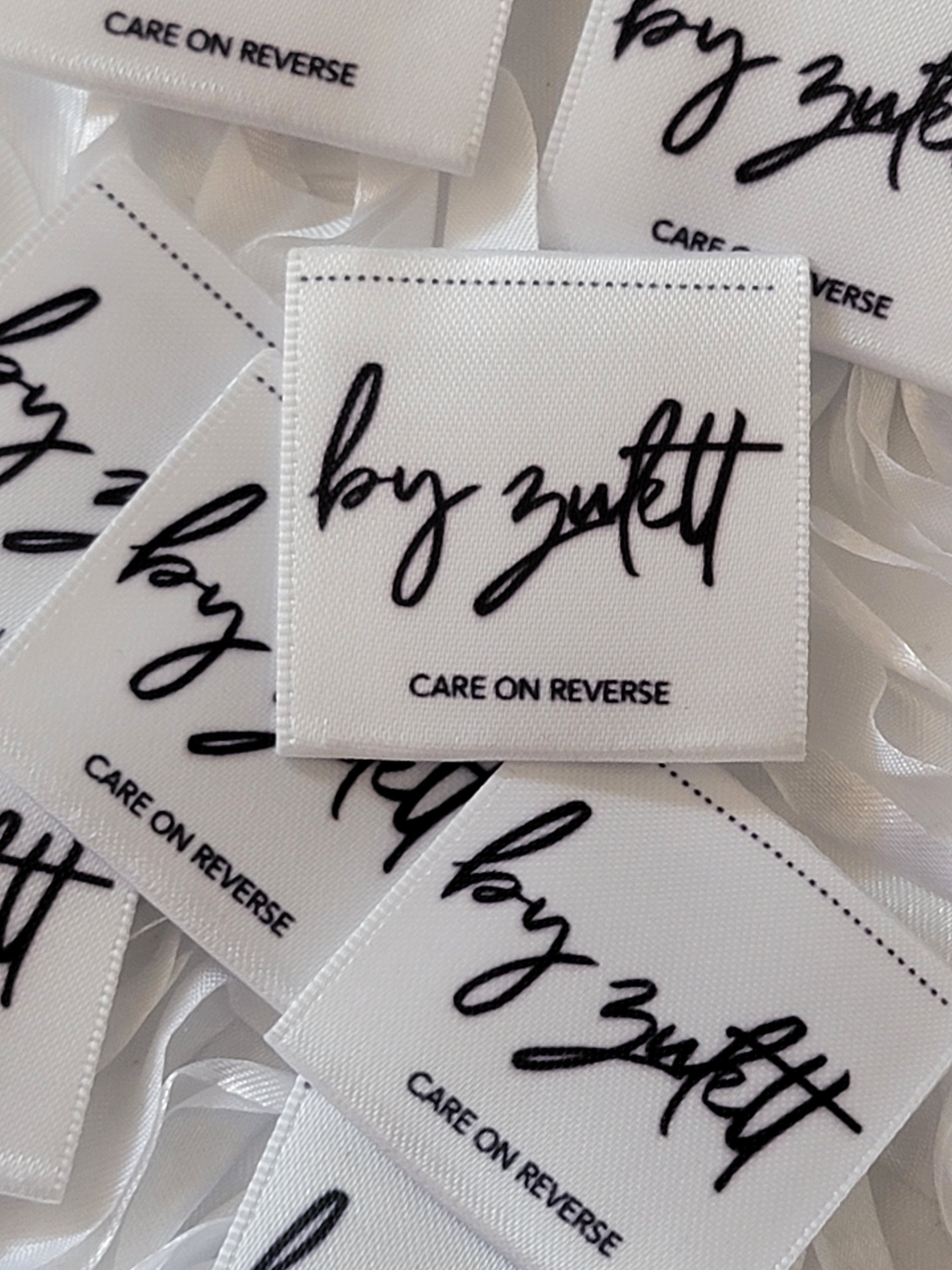 Custom Clothing Labels White Cotton Sew on or Iron on 