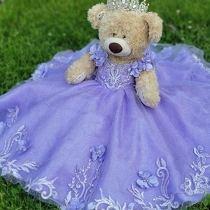 Purple Quinceanera Doll Dress doll Fancy Dress - 18&quot; doll custom Dress - Teddy Bears Dress only - Please read description