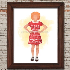 Demain -- Poster imprimable Orphan Annie -- NUMÉRIQUE / Téléchargement instantané / Théâtre musical / Art mural / Décoration d&#39;intérieur / Citation