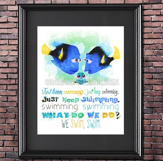 Finding Dory just Keep Swimming Printable 8x10 - Etsy