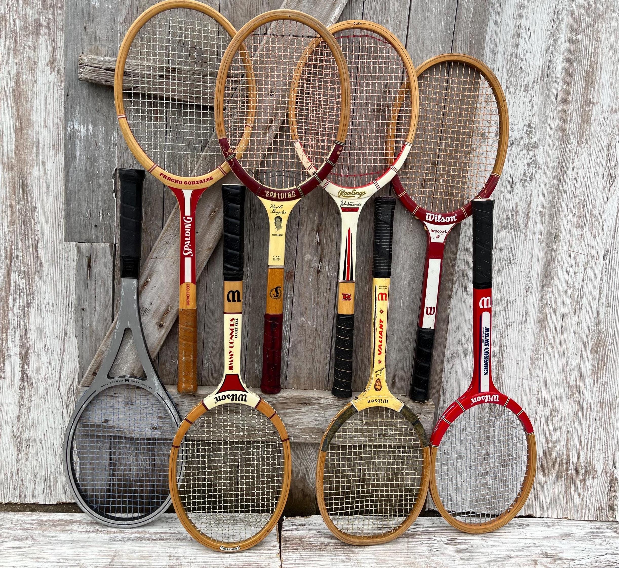 Arthur Ashe Racket Wood Tennis Racket Wilson Jack Kramer Pancho Gonzales Spalding Head ...