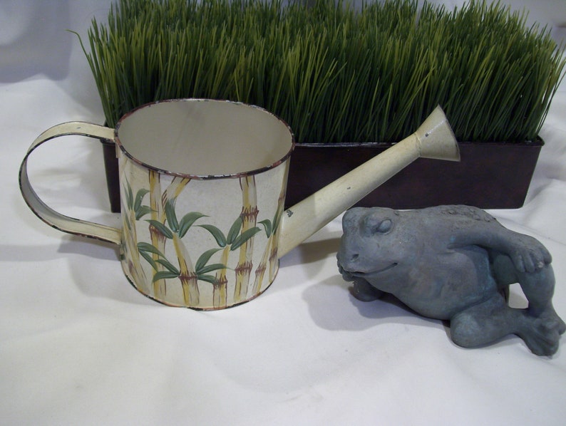 Bamboo Metal Watering Can Asian Zen Watering Can Garden Decor Etsy