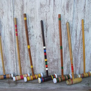 Vintage Wood Croquet Mallet Cosplay Heathers Sportcraft South Bend Lawn Play Wooden Mallets Single Mallets #2