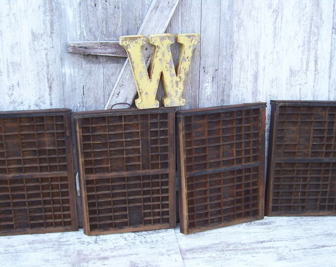 Hamilton Printers Drawer Ludlow Letterpress Tray Brown Wood Sections