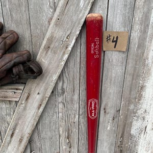 Bate de béisbol de madera vintage Louisville Slugger Wilson Harold Baines Chicago White Sox George Brett TU ELECCIÓN C #4 Long Red All Pro