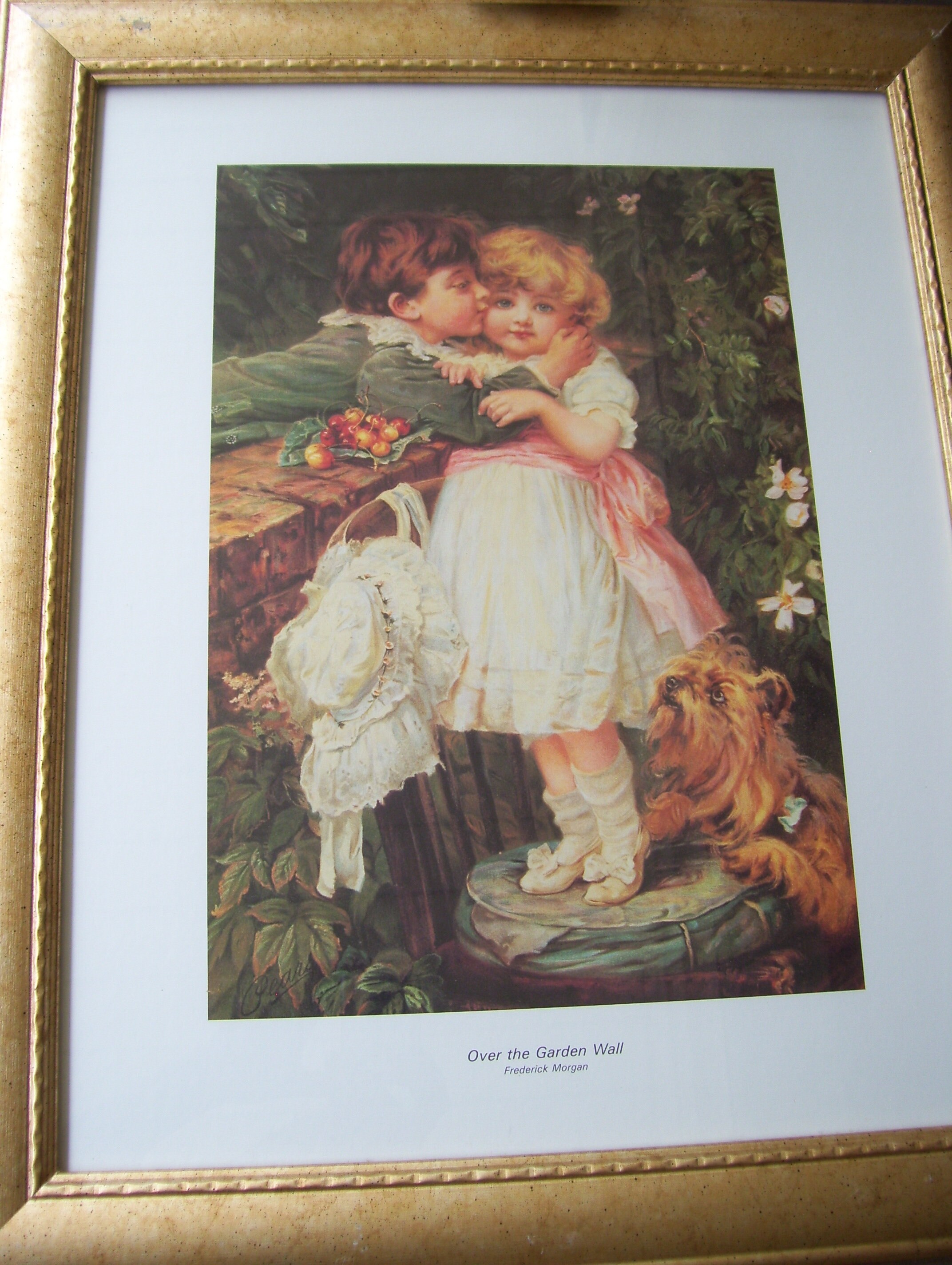 Frederick Morgan Over the Garden Wall Young Children Hugging Dated