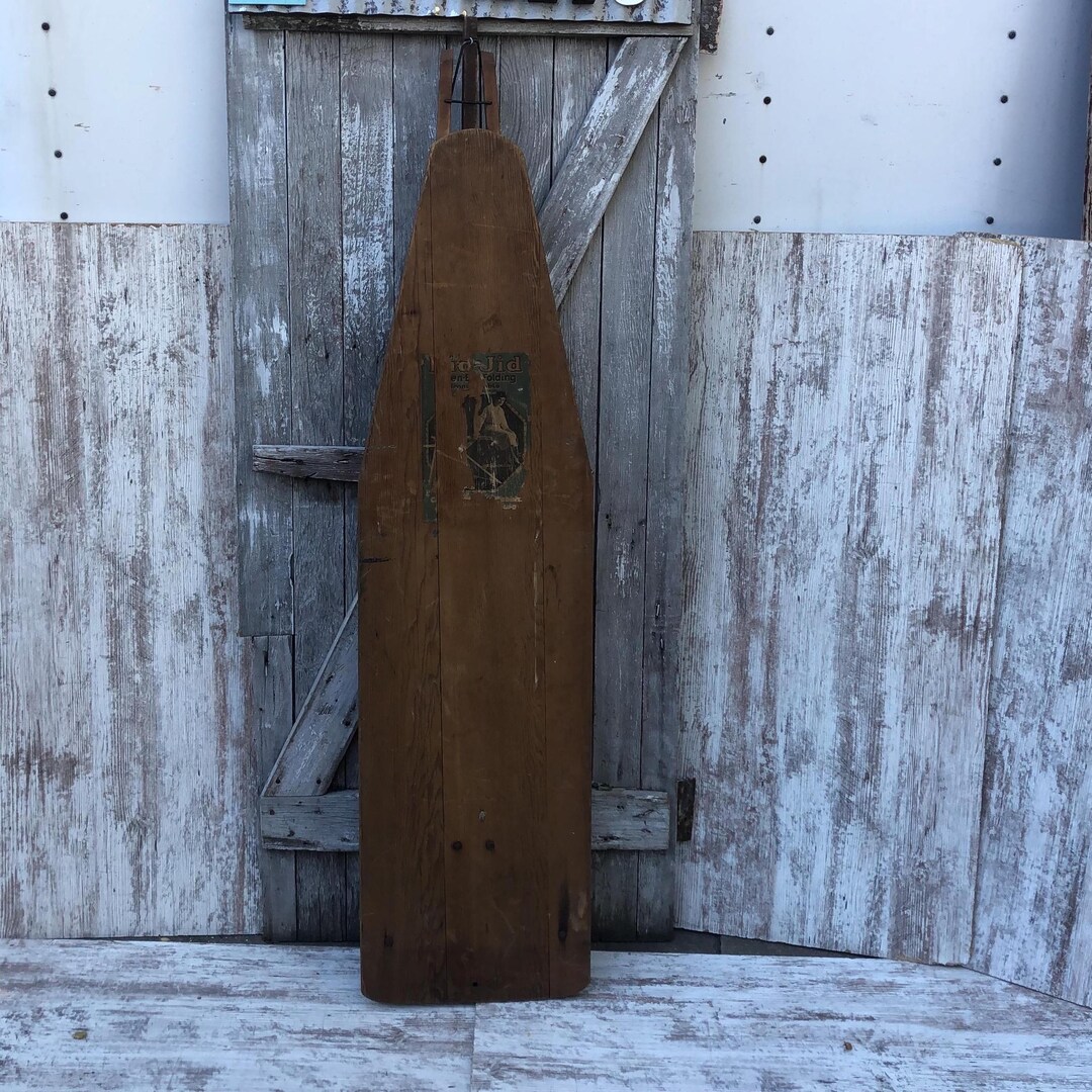 Vintage Wood Ironing Board Rid Jid Wooden Legs Farmhouse Primitive