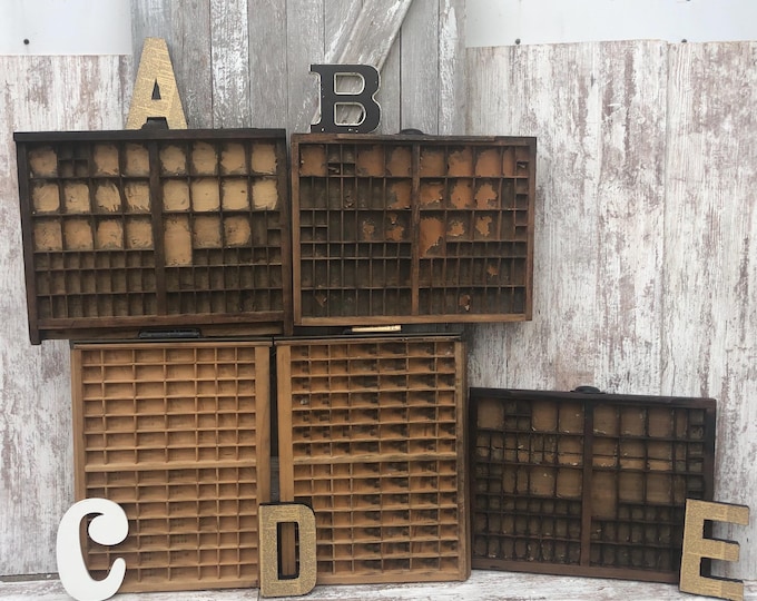 Hamilton Printers Drawer Letterpress Tray Wood Sections Display ...