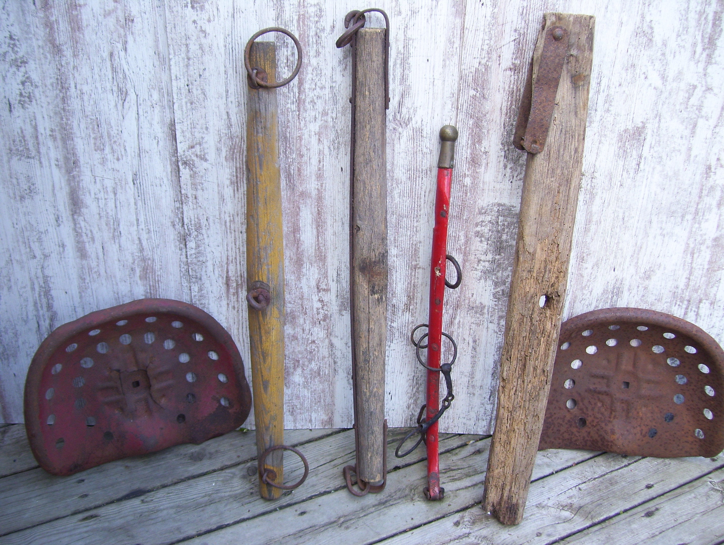 Wood Oxen Yoke Farmhouse Primitive Wood Iron Singletree