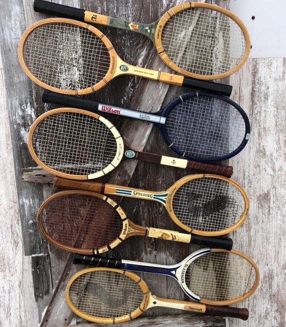 Wood Tennis Rackets Wilson Jack Kramer Spalding Pancho Gonzales