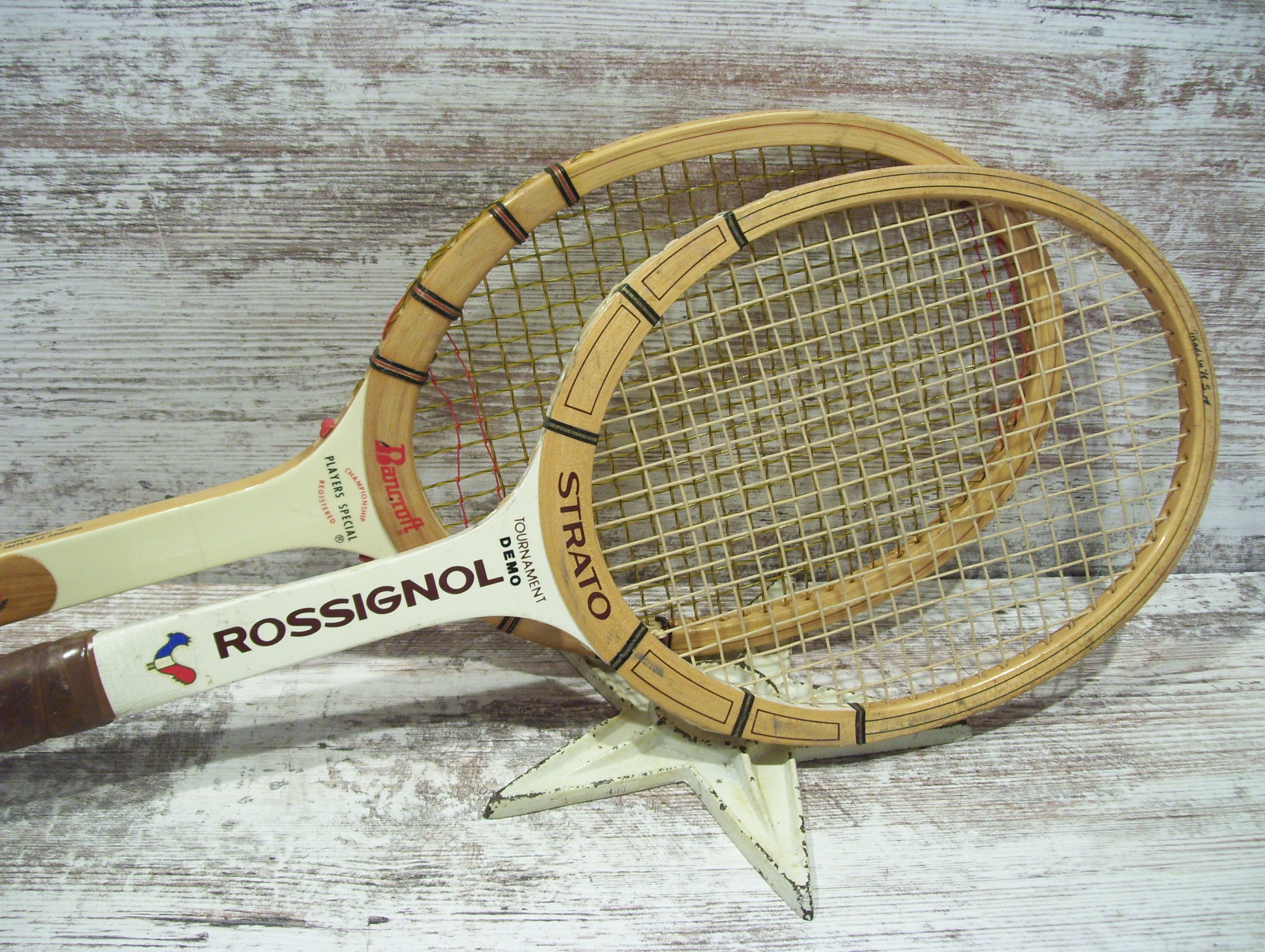 Wood Tennis Racquets Garcia Bancroft Players Special Etsy