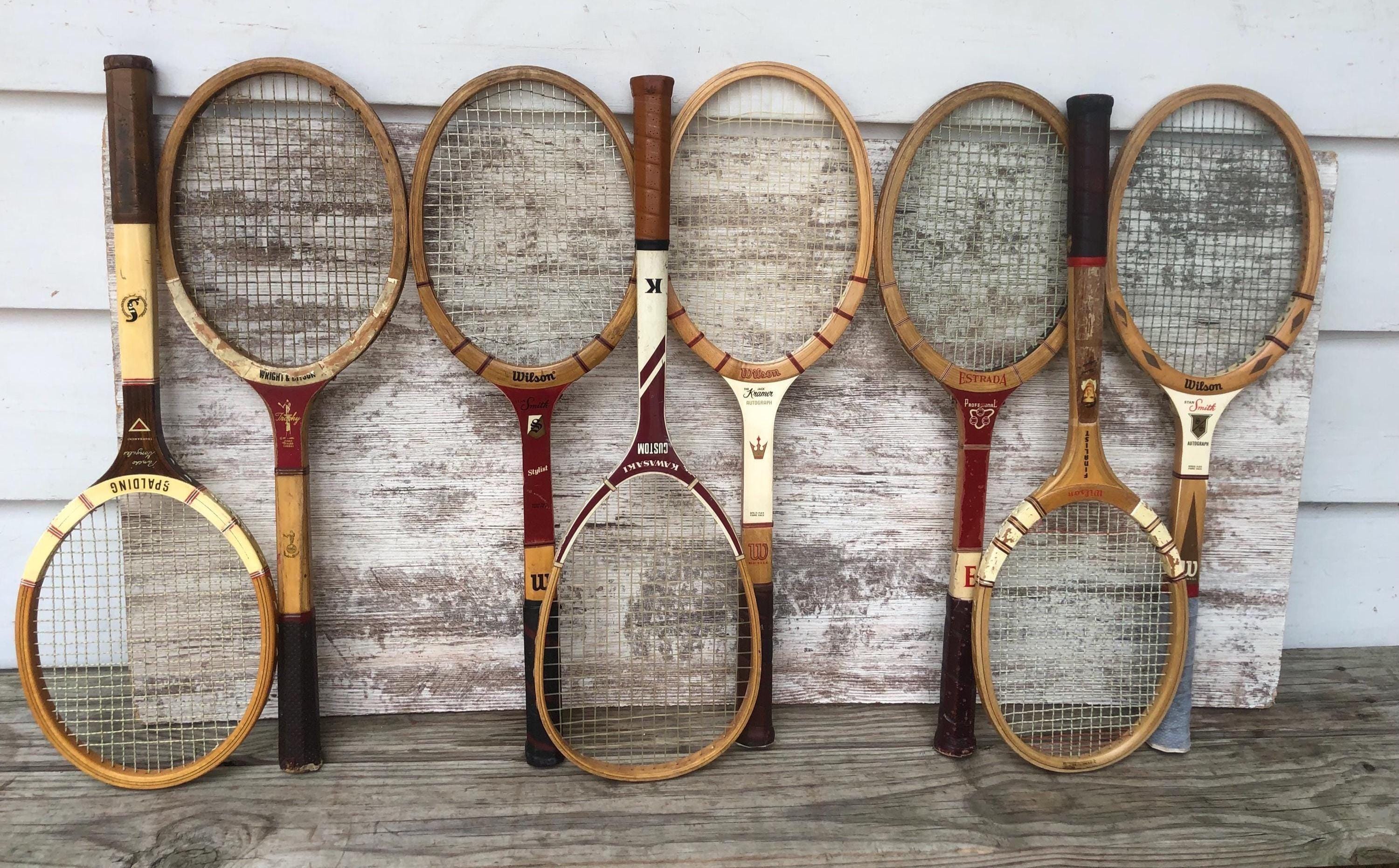 Wood Tennis Rackets Wright and Ditson Trophy Spalding Pancho