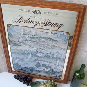 Rodney Strong Mirrored Wine Art Sonoma Country California Winery Vineyard Destination Folk Art Doty 1985