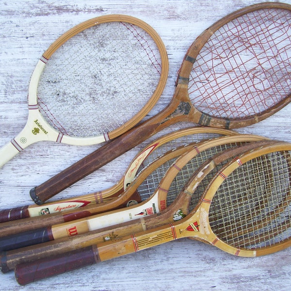 Wood Tennis Racquets Wilson Champ MacGregor Challenger ABC Wide World Of Sports Tournament Wright Ditson Park Wood Rackets 37