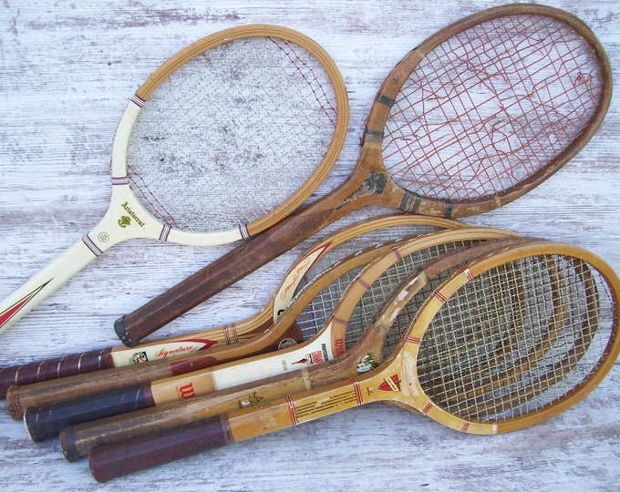 Wood Tennis Racquets Wilson Champ MacGregor Challenger ABC Wide World Of Sports Tournament Wright Ditson Park Wood Rackets 37