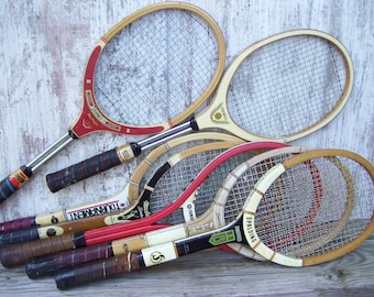 Wood Tennis Rackets Spalding Award Yamaha MacGregor Tourney Court Super Wooden Racquets Tennis Pro 21