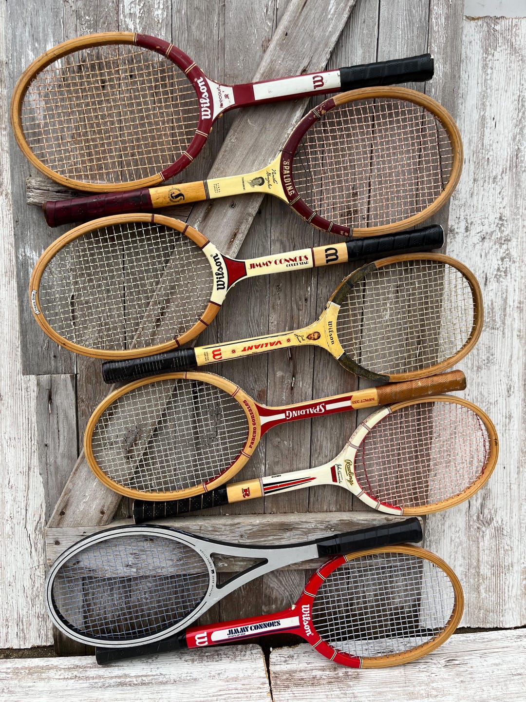 Il Racket Wood Tennis Racket Wilson Jack Kramer Pancho Gonzales Spalding Head ...