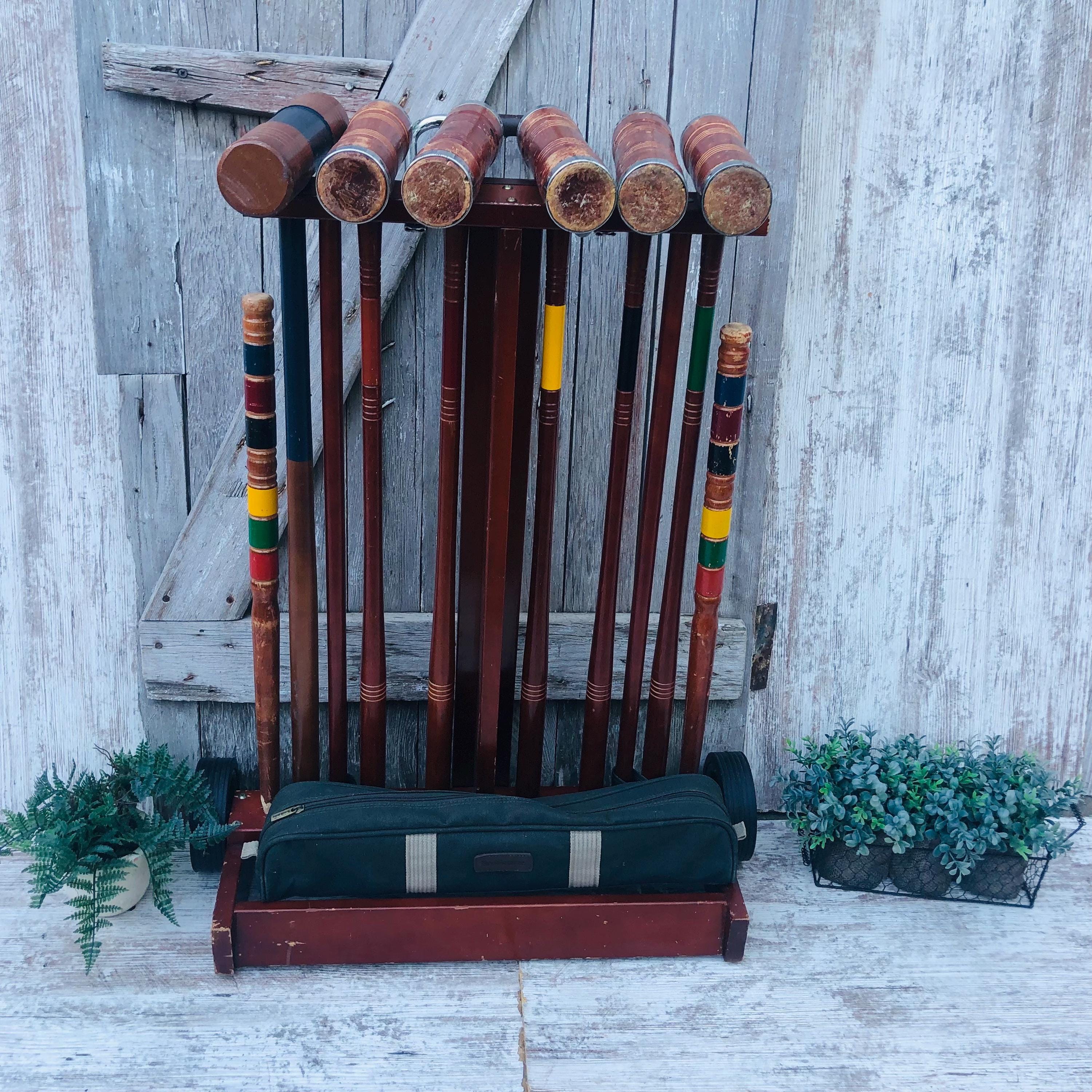 Brookstone 6 Player Croquet Wooden LONG 30