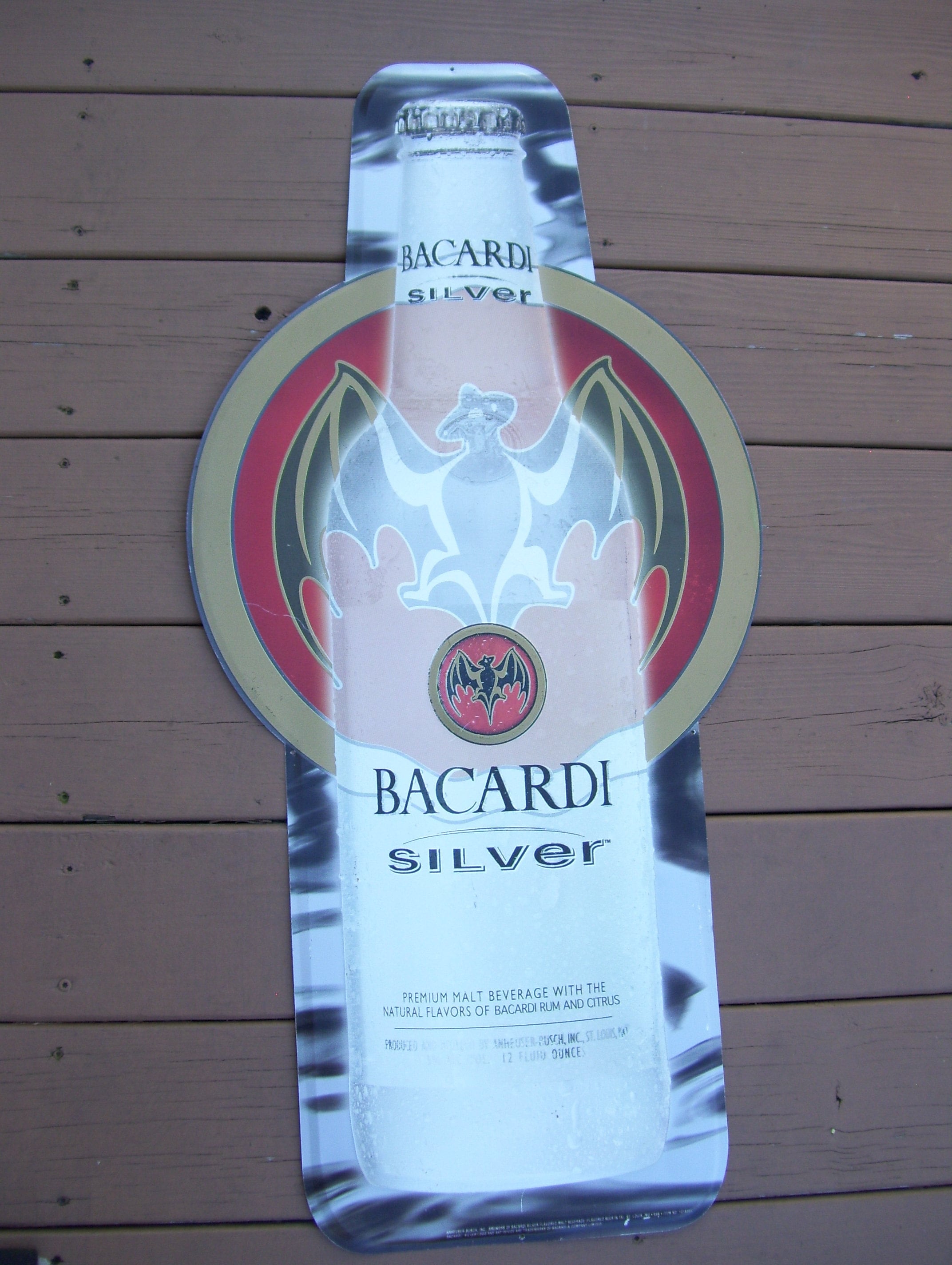 LONG Bacardi Silver Metal Sign Bar Sign Alcohol Advertisement Etsy