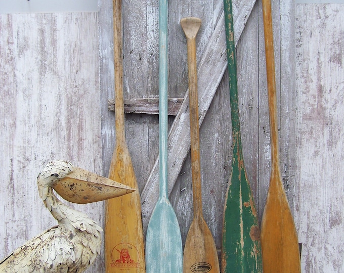 Vintage Wooden Canoe Paddle Feather Brand Renegade Smokers Etsy