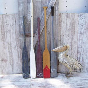 Vintage Wood Canoe Paddles Painted Wood Boat Oar Canoe Paddle 60&quot; Beach Lakehouse YOUR CHOICE #30