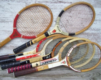 Wood Tennis Rackets Spalding Award Ashley Copper Magnan Arrow Sportflite Service Ace Wooden Racquets Tennis Pro 21