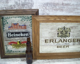 Heineken Holland Bier Gespiegeltes Schild Alkohol Van Munching ODER Erlanger Jos Schultz Brewing Co Spiegel Bar Dekor Brauerei
