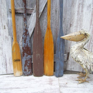 Vintage Feather Brand Wood Boat Oar Stained 71&quot; OR Weathered Painted 89&quot; Wood Boat Oar Rustic Beach Cabin Lakehouse YOUR CHOICE #9
