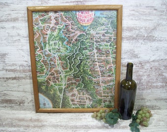 California Wine Country Tour Map 1988 Sonoma Country Napa Valley California Winery Vineyard Wine Tours