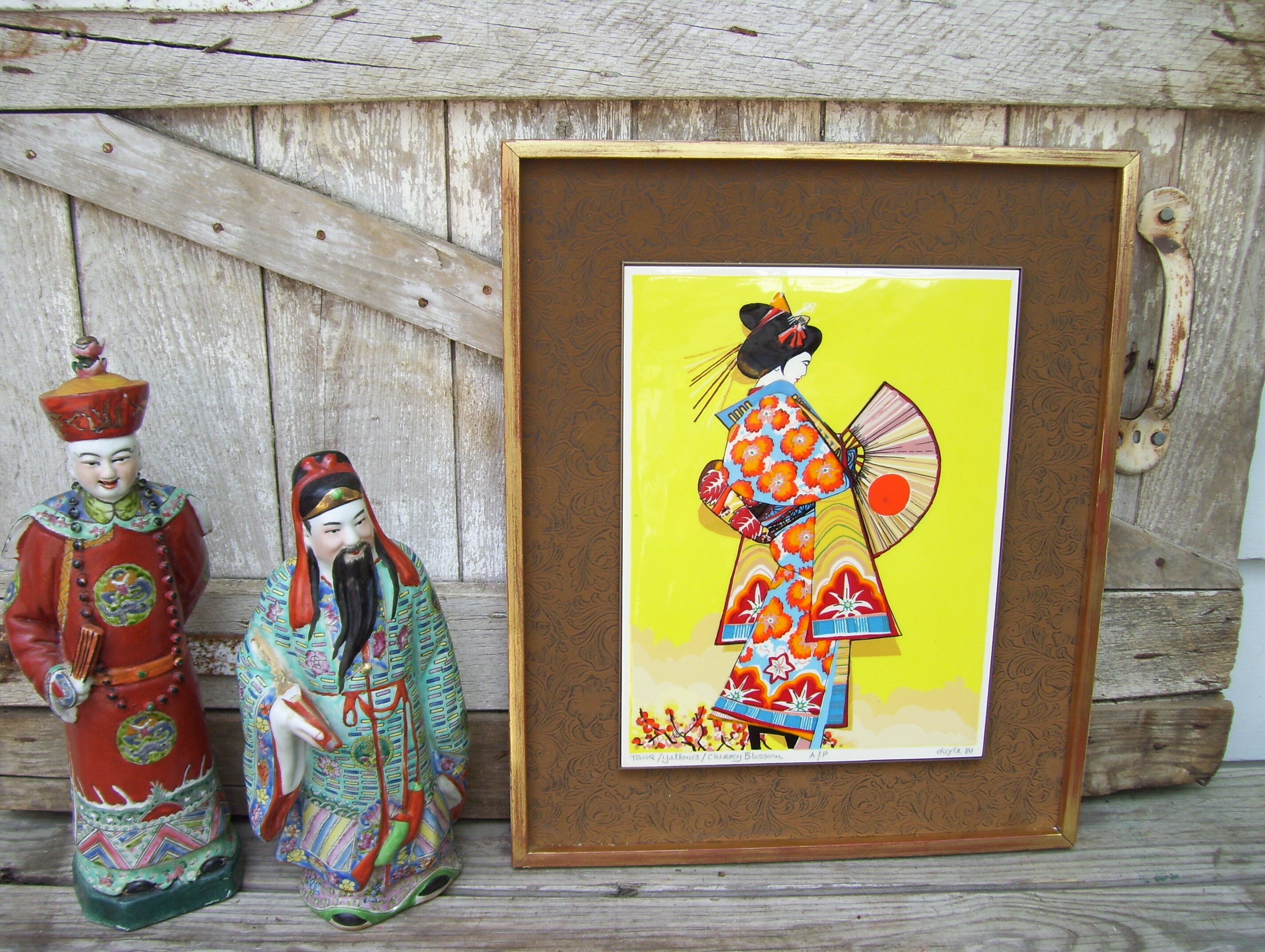 Doyle Japanese Geisha Lady Cherry Blossoms SIGNED Dated 80's