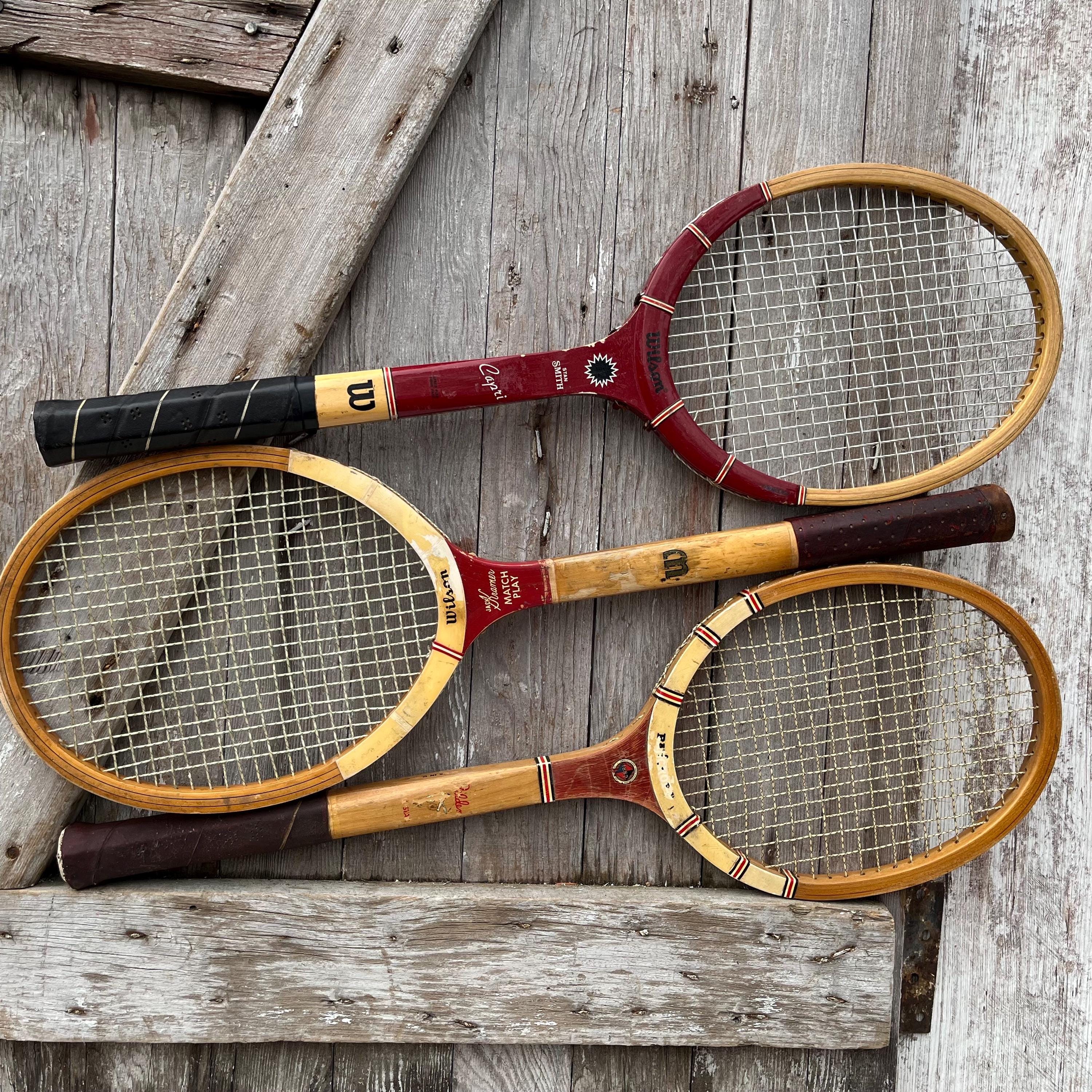 Raquette De Tennis Slazenger En Bois - Signature Guillermo Vilas - Modèle Années 70 - Royaume-Uni - Occasion