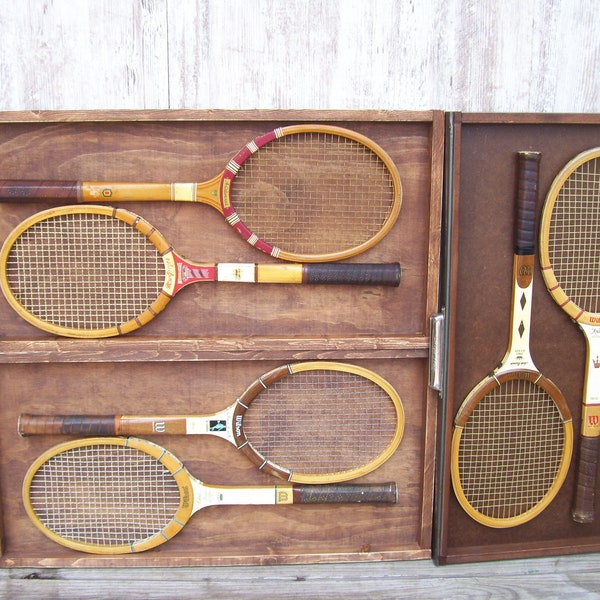 Wood Tennis Rackets Wilson Jack Kramer Pro Staff Chris Evert Victory Cup Mounted On Wood Wooden Racquets