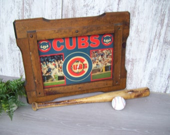 Chicago Cubs Clock Vintage Sports Cubbies Man Cave Non Working Major League Baseball MLB