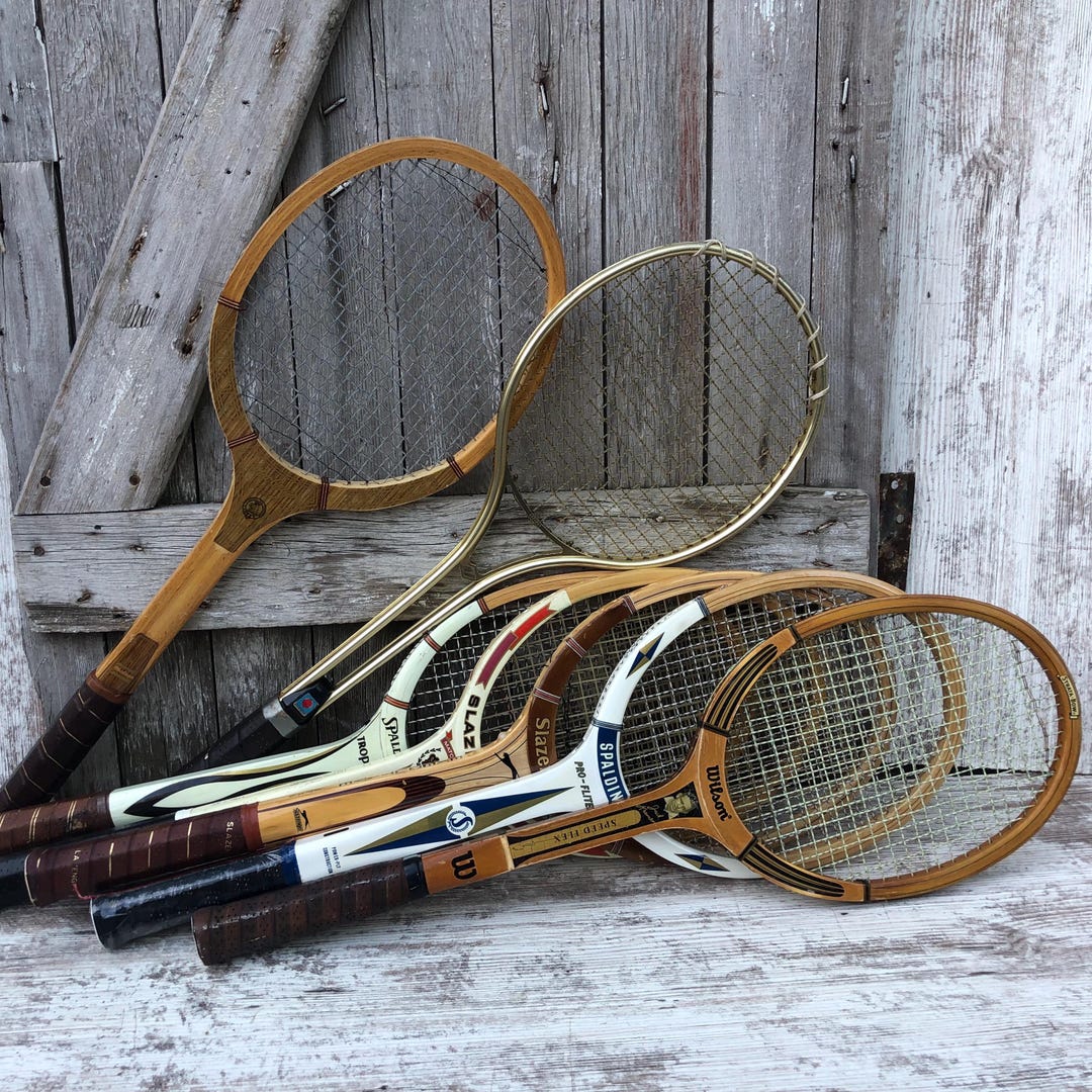 Wood Tennis Rackets Wilson GOLD GLAM Chemold Rod Laver Spalding Match ...