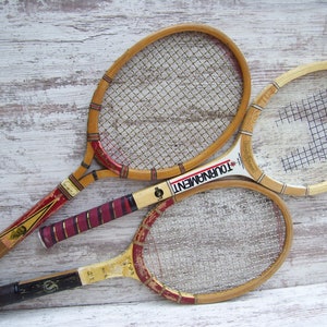 Wood Tennis Rackets Wilson Macgregor Frank Parker George Lott Fred ...