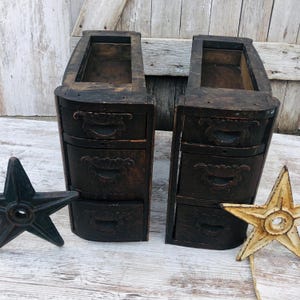 3 Wood Sewing Machine Singer Drawer Cabinet Stained Wooden Sewing Drawer Enclosed Top Industrial Storage White Star bild 10