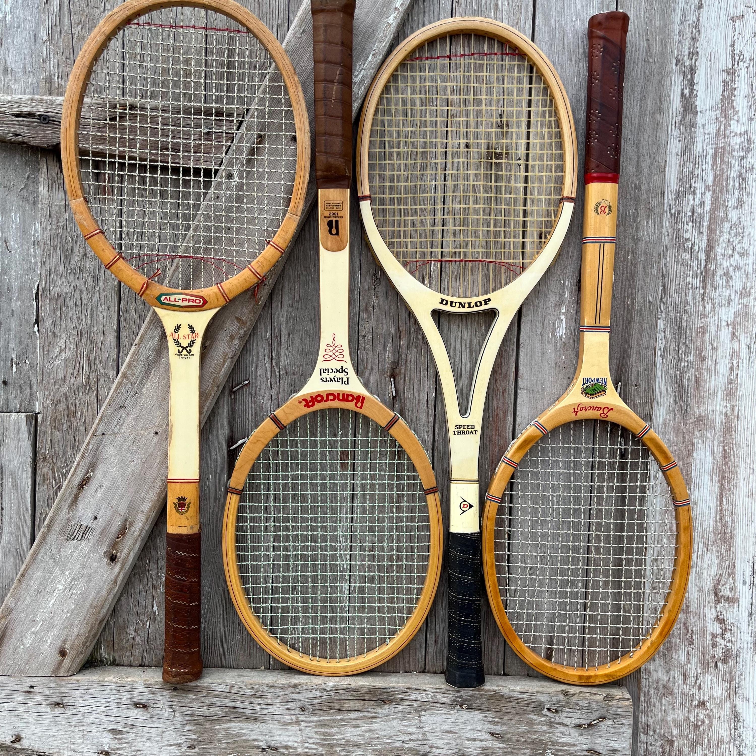 Wood Tennis Rackets Slazenger Demon Bancroft Newport Wilson Dunlop Wood ...