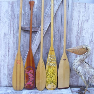Vintage Wooden Canoe Paddle Old Town Voyageur Quessy Kayak Oar Rustic Beach Cabin Lakehouse YOUR PICK Collection #29