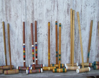 Vintage Wood Croquet Mallet Cosplay Heathers Sportcraft South Bend Lawn Play Wooden Mallets Single Mallets #MANY CHOICES