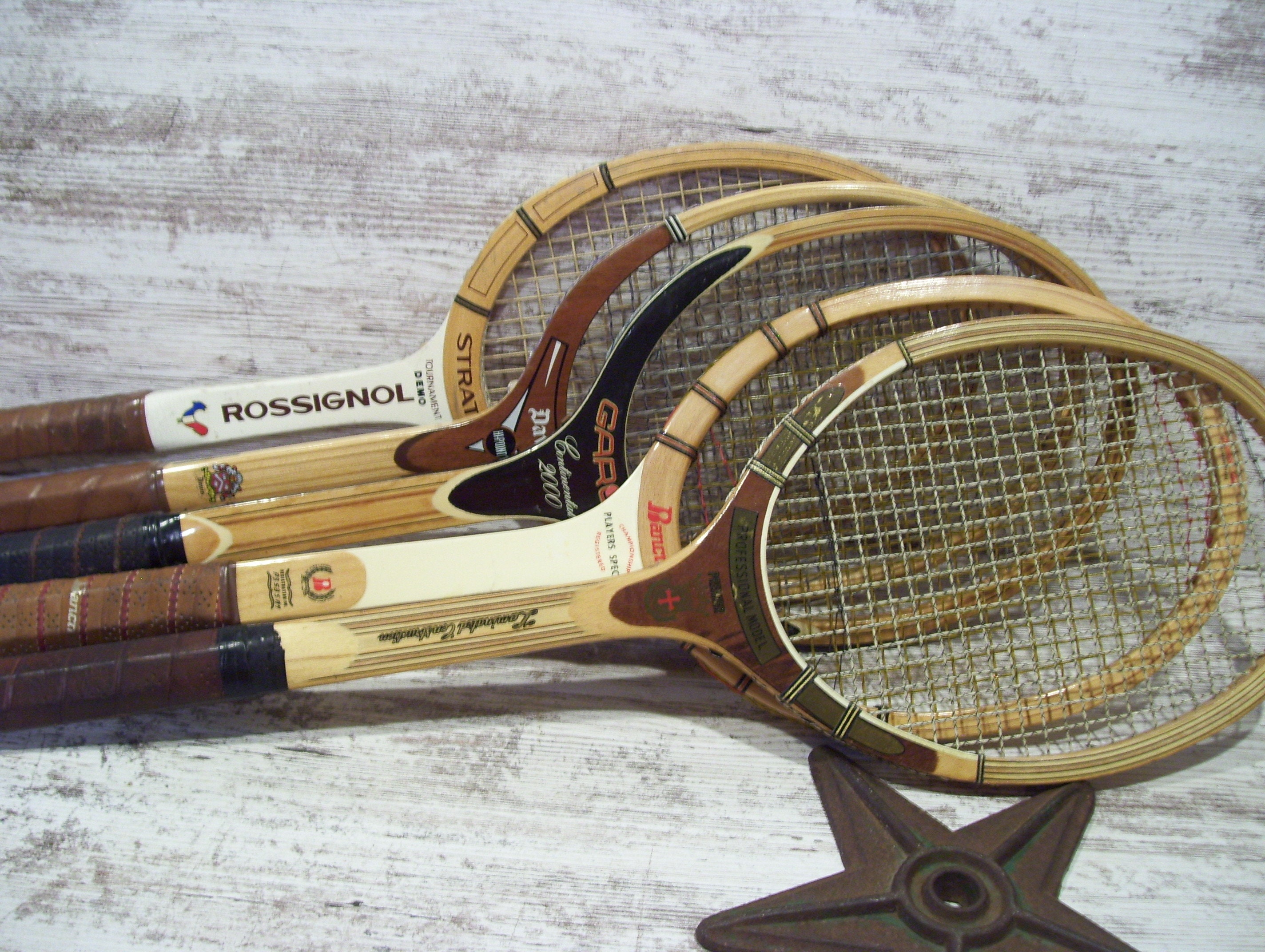 Wood Tennis Racquets Garcia Bancroft Players Special Etsy