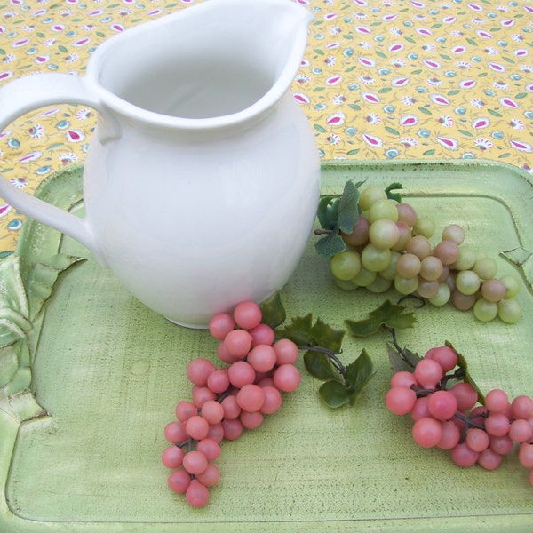 White  Pitcher La Ceramica from Italy, Hand Painted