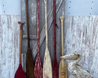 Vintage Wooden Canoe Paddles Smokers Brand Frontier Brand Wood Boat Oars Nautical Lakehouse YOUR PICK #35