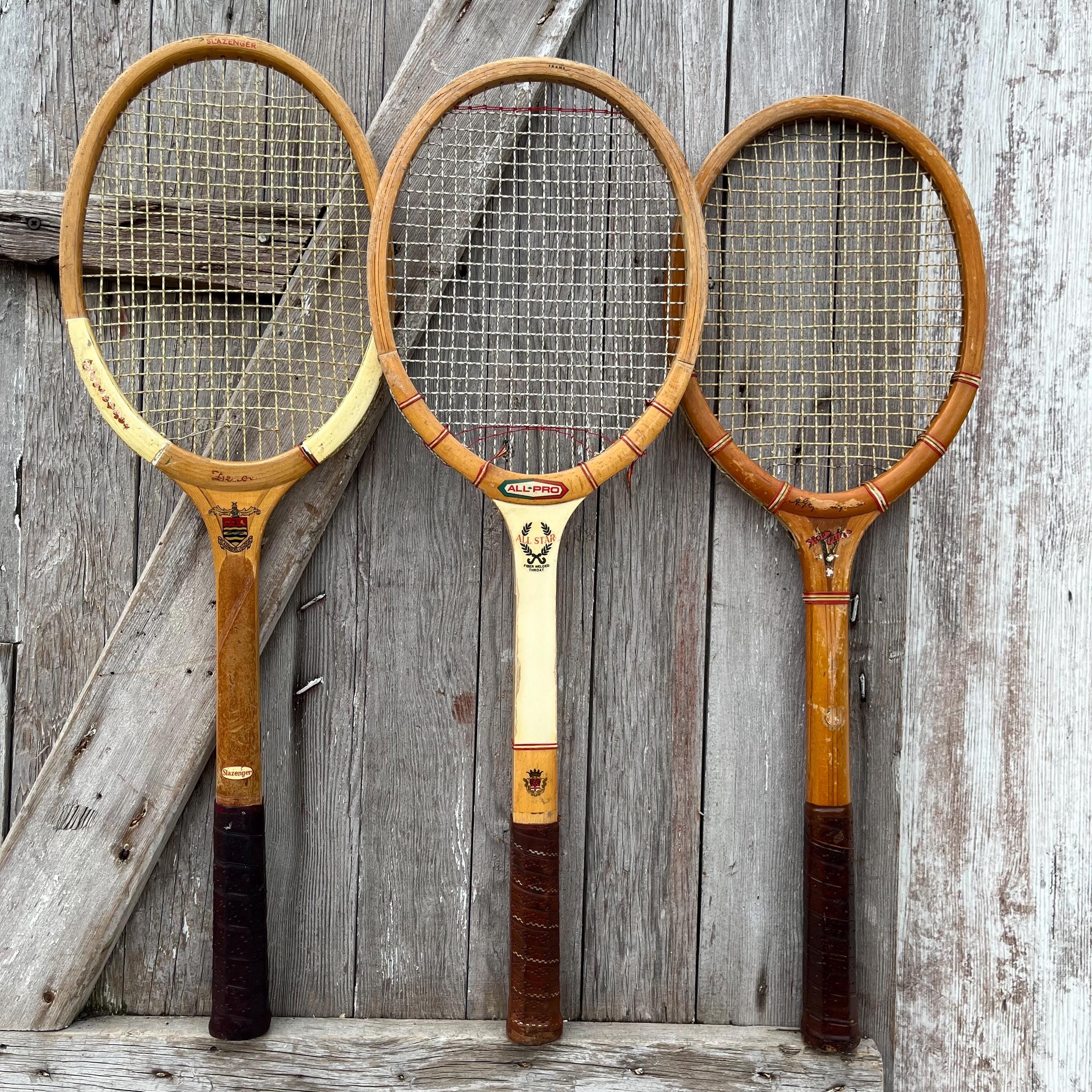 Wood Tennis Rackets Slazenger Demon Bancroft Newport Wilson Dunlop Wood ...