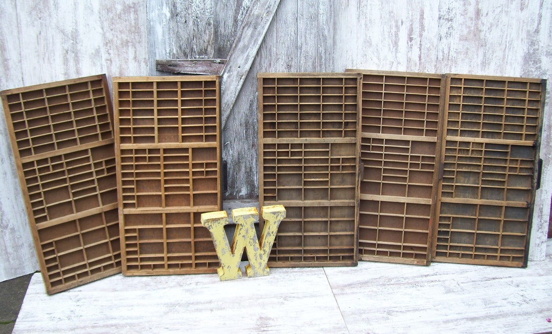 Hamilton Printers Drawer Typeset Letterpress Tray Sections Display