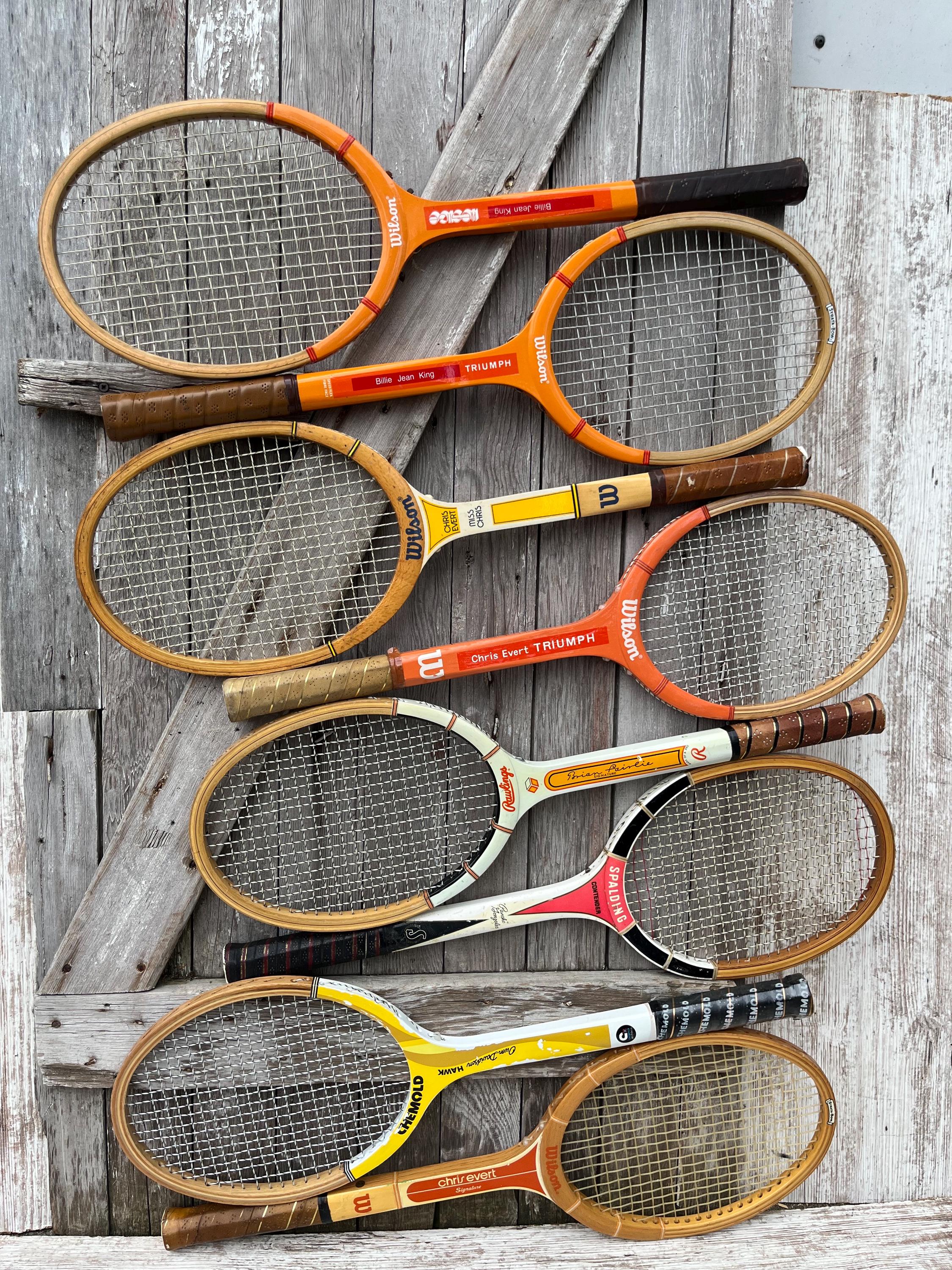 Wood Tennis Racquets Wilson Billie Jean King Chris Evert Spalding