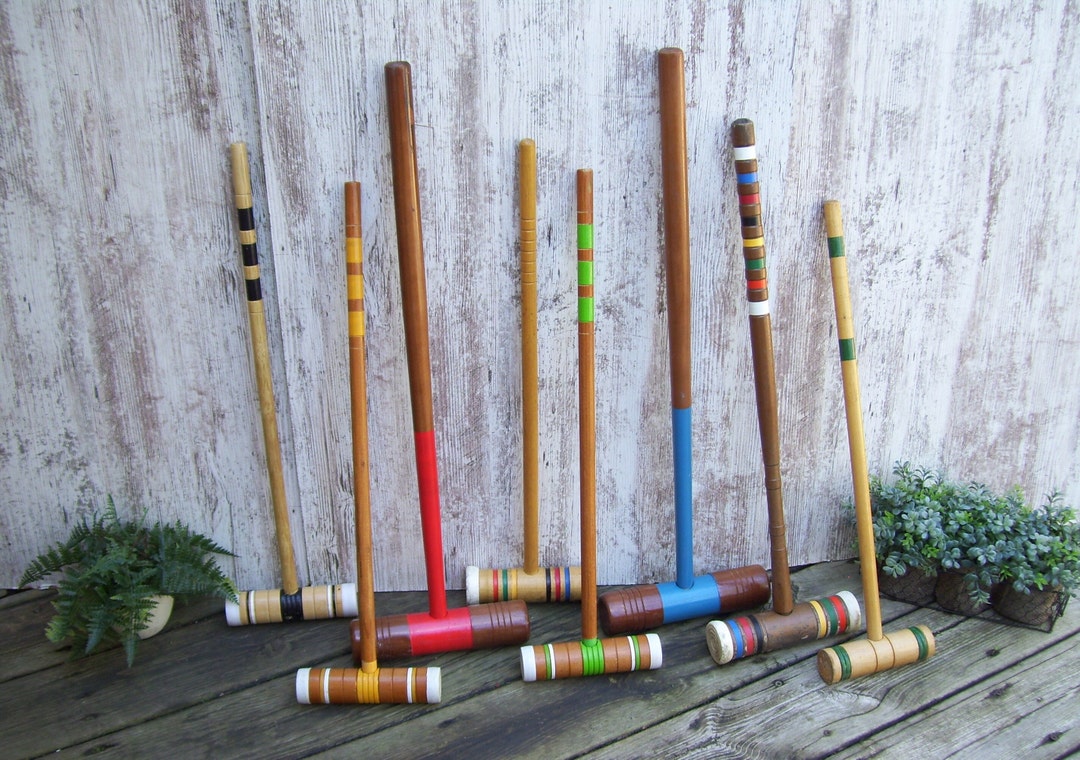 Vintage Wood Croquet Mallet Cosplay Heathers South Bend Lawn Play