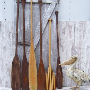 Rounded Paddle Wood With Rope 5'5, Nautical Wooden Oar Decor, Oar
