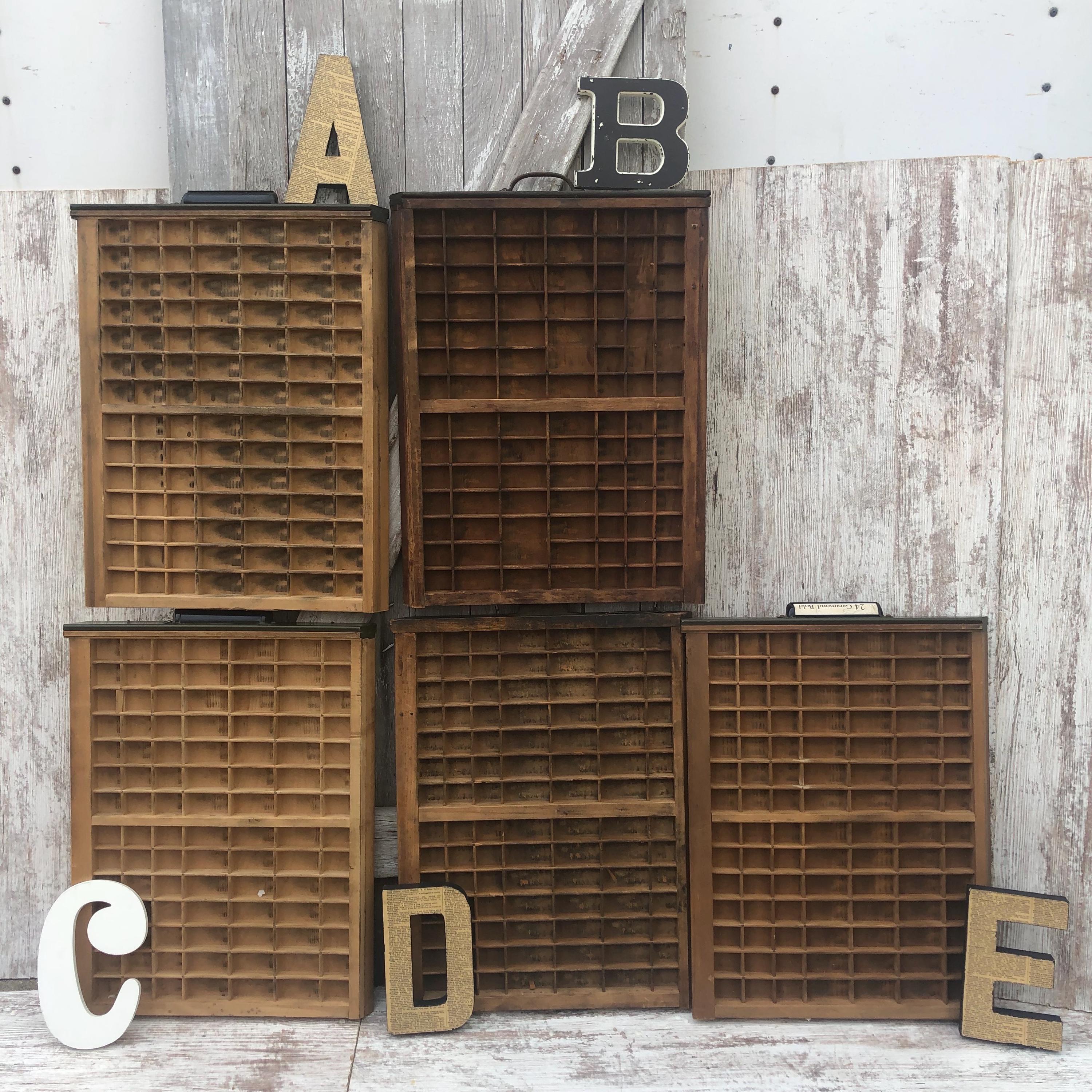 Hamilton Printers Drawer Letterpress Tray Wood Sections Display