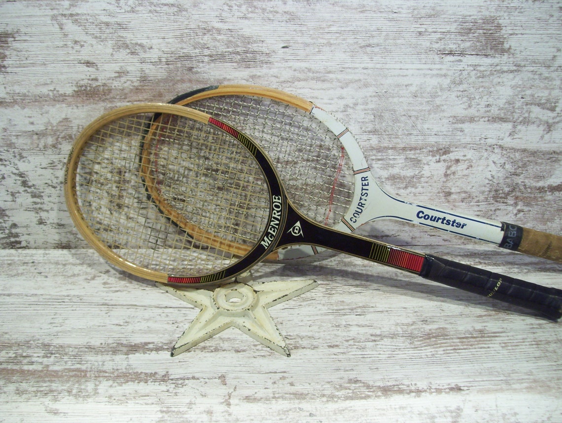 Wood Tennis Racquets Dunlop McEnroe Garcia Super Ace Rossignol Etsy