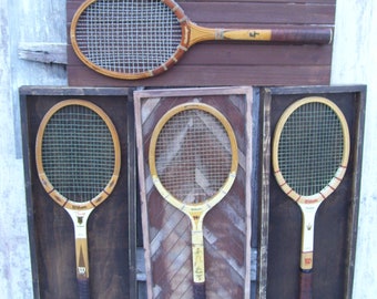 Wood Tennis Rackets Wilson Stan Smith Alice Marble Jack Kramer Autograph Mounted On Wood Wooden Racquets 20/23